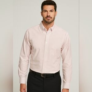 Natural Life Big Shirt Pinstripe Button Down Collar Shirt Pink White XL